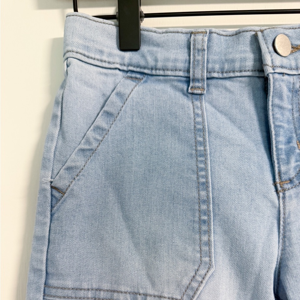 Wonder Nation Girls Blue Straight Leg Cargo Jeans Size 8 Adjustable Kids Denim - Picture 9 of 16